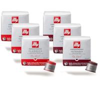 ILLY 108 Café en Cápsulas | Selección de cápsulas Iperespresso | Degustación 6 Paquetes Así Surtidos: 3 envases intensos y 3 envases clásicos