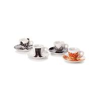 illy 25152 Art Collection, colección Genesi 4 tazas de espresso numeradas y firmadas Monica Bonvicini y Shirin Neshat Tazas de café con plato