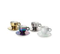 illy 25567 | 4 tazas de capuchino Art Collection John Armleder | Juego de 4 tazas + 4 platos numerados y firmados