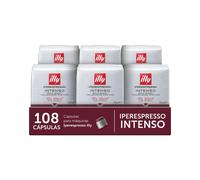 illy, C?psulas de Caf? Iperespresso INTENSO, 100% Ar?bica con Notas de Cacao y Frutos Secos, Sabor Decidido y Intenso, 6 Paquetes de 18 Unidades (108