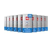 illy, Café en Cápsulas Compatibles en Aluminio DESCAFEINADO, 100% Arábica con Notas de Caramelo, Chocolate y Pan Tostado, Sin Cafeína, Sabor Equilibrado, 10 Paquetes de 10 (100 Cápsulas en Total)