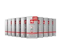 illy, Café en Cápsulas Compatibles en Aluminio CLASSICO Lungo, 100% Arábica con Notas de Azahar y Jazmín, Sabor Suave y Sabor Final Dulce, 10 Paquetes de 10 (100 Cápsulas en Total)