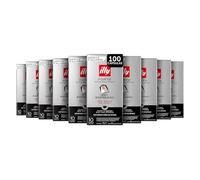 illy, Café en Cápsulas Compatibles en Aluminio FORTE, 100% Arábica con un Intenso Aroma a Pan Tostado y un Sabor Final a Chocolate Negro, Sabor Fuerte, 10 Paquetes de 10 (100 Cápsulas en Total)