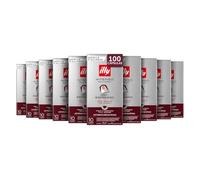 illy, Café en Cápsulas Compatibles en Aluminio INTENSO, 100% Arábica con Notas de Cacao y Frutos Secos, Sabor Decidido y Intenso, 10 Paquetes de 10 (100 Cápsulas en Total)