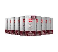 illy, Café en Cápsulas Compatibles en Aluminio INTENSO, 100% Arábica con Notas de Cacao y Frutos Secos, Sabor Decidido y Intenso, 10 Paquetes de 10 (100 Cápsulas en Total)