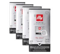 illy, Café en Cápsulas E.S.E Monodosis Tostado FORTE, 100% Arábica con un Intenso Aroma a Pan Tostado y un Sabor Final a Chocolate Negro, Sabor Fuerte, 1 Paquete de 72 Cápsulas Compostables