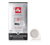 illy, Café en Cápsulas E.S.E Monodosis Tostado FORTE, 100% Arábica con un Intenso Aroma a Pan Tostado y un Sabor Final a Chocolate Negro, Sabor Fuerte, 1 Paquete de 18 Cápsulas Compostables
