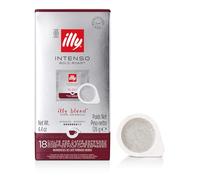 illy, Café en Cápsulas E.S.E Monodosis Tostado INTENSO, 100% Arábica con Notas de Cacao y Frutos Secos, Sabor Decidido y Intenso, 1 Paquete de 18 Cápsulas Compostables
