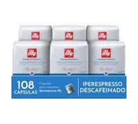 Illycaffè Cápsulas café Iperespresso Tueste DESCAFEINADO, 6 cubos de 18 cápsulas, total 108 cápsulas