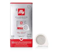 illy, Café En Dosettes E.S.E. Goût Classique - 1 boîte de 18 monodoses | 100% Arábica con Notas de Azahar y Jazmín, Sabor Suave y Sabor Final Dulce