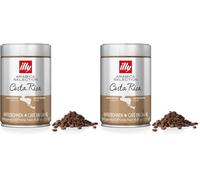 illy, Café en Grano Arabica Selection Costa Rica, 100% Arábica con Notas de Caramelo, Chocolate y Vainilla, Sabor Dulce, 1 lata de 250g (Paquete de 2)