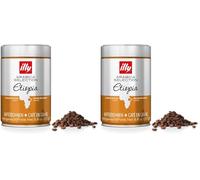 illy, Café en Grano Arabica Selection Etiopía, 100% Arábica con Notas de Jazmín, Azahar y Manzanilla, Sabor Delicado, 1 lata de 250g (Paquete de 2)