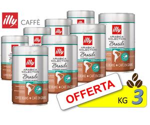 ILLY Café en Grano Tarros de 250 gr Arábica Selección BRASIL