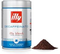 illy, Café Molido para Espresso Tostado DESCAFEINADO, 1 Lata de 250g | 100% Arábica con Notas de Caramelo, Chocolate y Pan Tostado, Sabor Equilibrado, Sin Cafeína