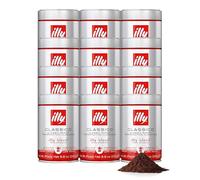 Café molido - ILLYCAFFÈ ILLY, MOKA, Pack 12 latas de 250 gr, 100% Arabica, Tueste Classico, 12