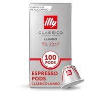 Illy Café tostado CLASSICO LUNGO en cápsulas compatibles Nespresso - 10 envases de 10 cápsulas (100 cápsulas)