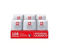 illy, Cápsulas de Café Iperespresso CLASSICO, 100% Arábica con Notas de Azahar y Jazmín, Sabor Suave y Sabor Final Dulce, 6 Paquetes de 18 Unidades (108 Cápsulas)