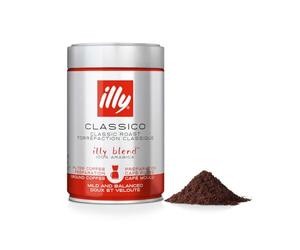 illy Coffee, café de filtro Classico, tostado medio, café molido 100% arábica, 250 g