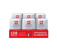illy Coffee, Classico - C?psulas de caf? expreso, tostado medio, 100% caf? ar?bica, paquete de 6 x 18 c?psulas