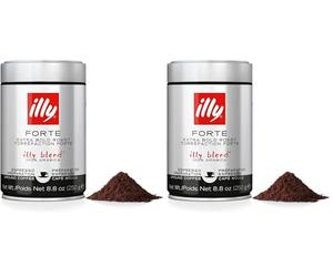 illycaffè Café molido para Espresso, Tueste Fuerte, Lata de 250 gramos (Paquete de 2)