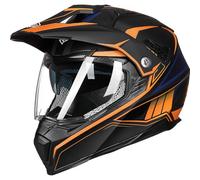 ILM Casco Moto Hombre Mujer Motocross - Casco Integral Moto Doble Visera Certificado ECE Modelo 606V,Naranja,M