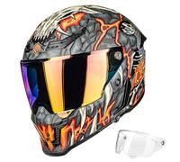 ILM Casco Moto Integral para Hombre y Mujer Dot ECE22.06 con Doble Visera Pinlock Modelo MF509,Day1Orange,L