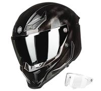 ILM Casco Moto Integral para Hombre y Mujer Dot ECE22.06 con Doble Visera Pinlock Modelo MF509,WarDamagedGray,M
