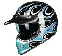 ILM Vintage Cascos de Moto para Adultos Hombres Mujeres Visera Interior Compatible para ATV Cruiser Scooter ECE22.06 Z502,Plata Fuego,XL