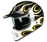 ILM Vintage Cascos de Moto para Adultos Hombres Mujeres Visera Interior Compatible para ATV Cruiser Scooter ECE22.06 Z502,Oro Fuego,L