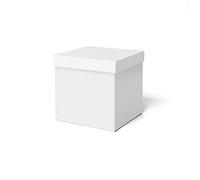 ilo - Cajas Almacenaje Decorativas con Tapa cm 25x25 H.25 - Contenedor para Ropa, Juguetes, Libros, Oficina - Recubrimiento Soft Touch Blanco, Agradable al Tacto - Reciclable y Fabricado en Italia