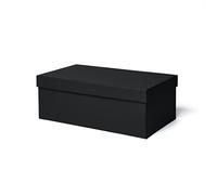ilo - Cajas Almacenaje Decorativas con Tapa cm 45x25 H.16 - Contenedor para Ropa, Juguetes, Libros, Oficina - Recubrimiento Soft Touch Negro, Agradable al Tacto - Reciclable y Fabricado en Italia