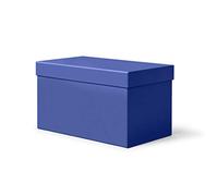 ilo - Cajas Almacenaje Decorativas con Tapa cm 45x25 H.25 - Contenedor para Ropa, Juguetes, Libros, Oficina - Recubrimiento Soft Touch Azul, Agradable al Tacto - Reciclable y Fabricado en Italia
