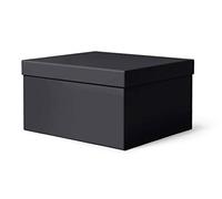 ilo - Cajas Almacenaje Decorativas con Tapa cm 45x40 H.25 - Contenedor para Ropa, Juguetes, Libros, Oficina - Recubrimiento Soft Touch Negro, Agradable al Tacto - Reciclable y Fabricado en Italia