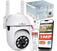 iLogic Cámara IP WiFi TR-05 3MPx, Full HD 2048 x 1536P, zoom 8X, detección de movimiento, IR 30 m, audio bidireccional, TUYA y Smart Life, PTZ