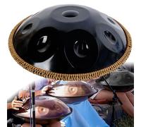 ILOOXI 432Hz 440Hz Handpan Drum En Re Menor 9/10/12 Notas Tambor De Mano De Acero, Con Bolsa De Tambor Handpan, 2 Mazos De Prueba, Soporte Para Tambor De Mano (Color : Black-440hz, Size : 12 Notes)