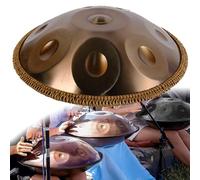 ILOOXI 432Hz 440Hz Handpan Drum En Re Menor 9/10/12 Notas Tambor De Mano De Acero, Con Bolsa De Tambor Handpan, 2 Mazos De Prueba, Soporte Para Tambor De Mano (Color : Gold-432hz, Size : 9 Notes)