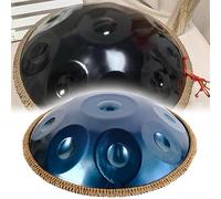 ILOOXI 9/10/12 Note Handpan Drum Tambor De Percusión De Acero D Menor Tambor De Mano 432 Hz 440 Hz 22 Pulgadas, Con Funda Suave, Mazos, Soporte (Color : Blue-432hz, Size : 9 Notes)