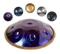 ILOOXI 9 Note Handpan Drum D Minor 22 Pulgadas Hand Drum Tambor De Mano De Acero Con Bolsa De Mano, Mazo De Mano, Soporte De Mano (Color : Purple-9 Notes, Size : 440hz)