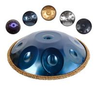 ILOOXI 9 Note Handpan Drum D Minor 22 Pulgadas Hand Drum Tambor De Mano De Acero Con Bolsa De Mano, Mazo De Mano, Soporte De Mano (Color : Blue-9 Notes, Size : 440hz)