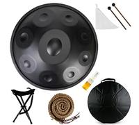 ILOOXI Hand Pan 9/10/12 Notas Percusión De Tambor Handpan 432Hz/440Hz Tambor De Mano De Acero D Menor Tambores De Acero Instrumento Musical (Color : Black-432hz, Size : 9 Notes)
