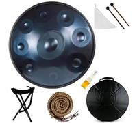 ILOOXI Hand Pan 9/10/12 Notas Percusión De Tambor Handpan 432Hz/440Hz Tambor De Mano De Acero D Menor Tambores De Acero Instrumento Musical (Color : Blue-440hz, Size : 12 Notes)