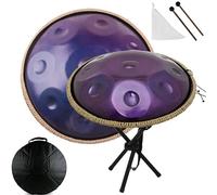ILOOXI Handpan Drum 22 Pulgadas Tambor De Mano 9/10/12 Notas D Minor Tambor De Acero, Instrumento De Percusión Para Principiantes Adultos (Color : Purple-432hz, Size : 9 Notes)