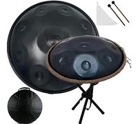 ILOOXI Handpan Drum 22 Pulgadas Tambor De Mano 9/10/12 Notas D Minor Tambor De Acero, Instrumento De Percusión Para Principiantes Adultos (Color : Black-432hz, Size : 9 Notes)