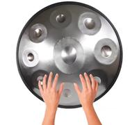 ILOOXI Handpan Drum 432HZ 440HZ Hand Pan 22 Pulgadas Tambor De Acero D Menor 9/10/12 Notas Percusión Instrumental Armónica Para Sanación Con Sonido, Meditación Personal, Yoga (Color : Silver-440hz,