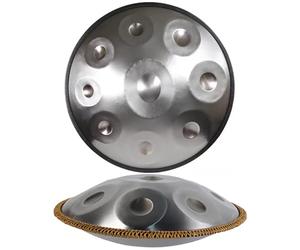 ILOOXI Handpan Drum 432HZ 440HZ Tambor De Acero 22 Pulgadas Tambor De Mano 9/10/12 Notas Tambor De Lengua D Menor (Color : Silver-432hz, Size : 10 Notes)
