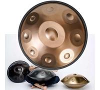ILOOXI Handpan Drum 9 Notes Tambor De Lengua Re Menor, Instrumento Handpan 22 Pulgadas 432Hz/440Hz Tambor De Mano De Acero, Instrumento De Percusión (Color : Gold, Size : 9 Notes-432Hz)