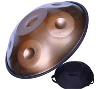 ILOOXI Handpan Drum De 22 Pulgadas, 432Hz 440Hz Hand Pan 9/10/12 Notas Tambor De Mano D Menor Con Bolsa Handpan, Baquetas, Soporte Para Tambor (Color : Brown-440hz, Size : 10 Notes)