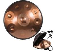 ILOOXI Handpan Drum De Acero 22 Pulgadas Instrumento De Tambor manual D Menor 10 Notas Hand Pan 432HZ 440Hz Tambor De Mano Con Funda Suave, Mazos Y Paño Antipolvo (Color : Gold, Size : 12 Notes-440