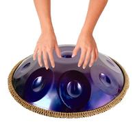 ILOOXI Handpan Drum De Acero 9/10/12 Notas Tambor De Lengua Re Menor 432Hz 440Hz Instrumento De Percusión, Para Familiares Y Amigos Sanación Con Sonido (Color : Purple-432hz, Size : 10 Notes)