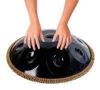 ILOOXI Handpan Drum De Acero 9/10/12 Notas Tambor De Lengua Re Menor 432Hz 440Hz Instrumento De Percusión, Para Familiares Y Amigos Sanación Con Sonido (Color : Black-440hz, Size : 10 Notes)